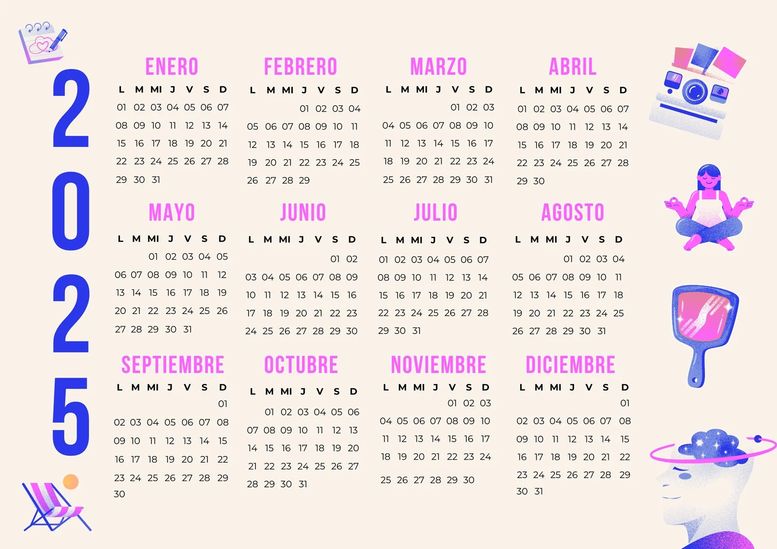 Calendario de Actividades. Planilla Excel para descargar GRATIS